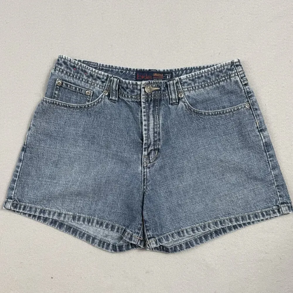 BKE Denim Courtney Shorts Womens 29 Blue Mid Rise Cotton Classic Jean Short Boho - Picture 1 of 15